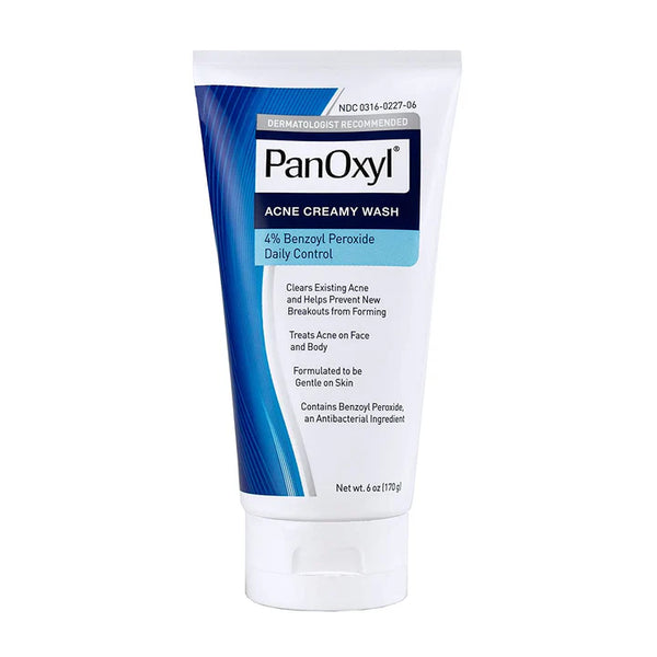 PanOxyl 4% Benzoyl Peroxide Acne Creamy Wash for Face & Body - Unscented - 6oz (170g)