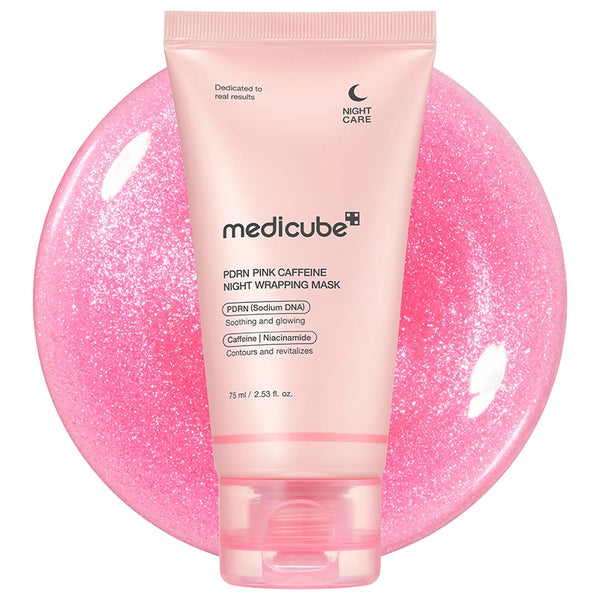 Medicube PDRN Pink Caffeine Night Wrapping Mask 75ml ميديكيوب ماسك ليلي بالبي دي آر إن والكافيين الوردي 75 مل